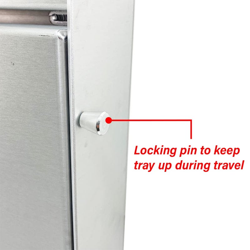 Pit Posse 458 Jr Work Station Storage Cabinet Shelf Rack Holder Caddy - Made in USA - Garage Enclosed Race Trailer Automotive Mechanics Shop Storage Organizer Aluminum (Silver) - Image 4